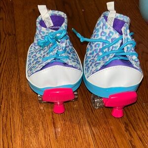 Build-A-Bear Blue and Pink Roller Shoes